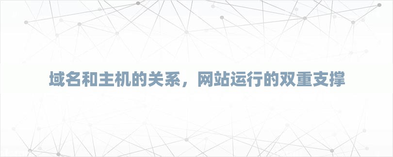 域名和主机的关系，网站运行的双重支撑