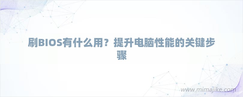 刷BIOS有什么用？提升电脑性能的关键步骤-第1张图片