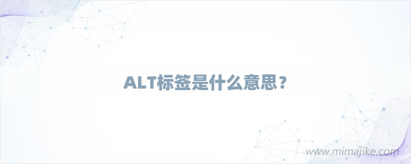 ALT标签是什么意思？