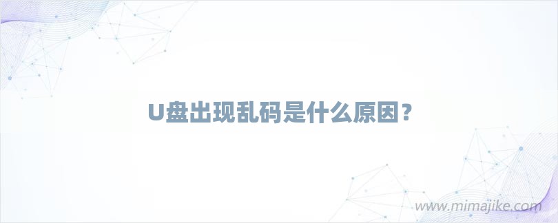 U盘出现乱码是什么原因？-第1张图片