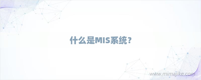 什么是MIS系统？-第1张图片