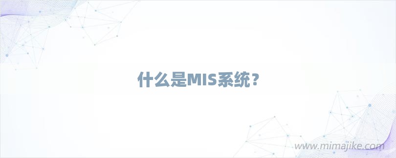 什么是MIS系统？