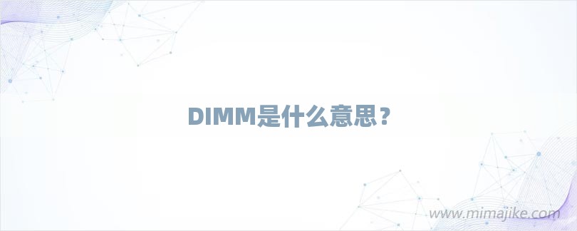 DIMM是什么意思？