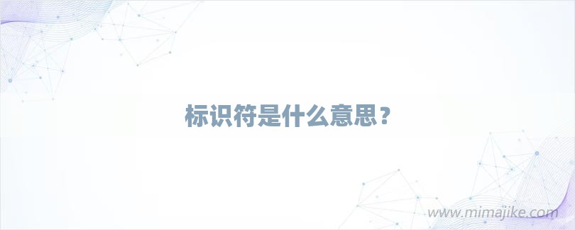 标识符是什么意思？-第1张图片